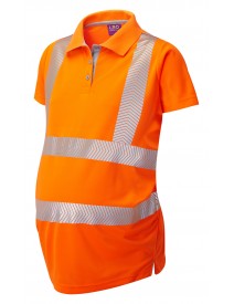 Leo Lovacott Coolviz Ultra Ladies Maternity Polo Shirt Orange